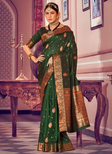 Green Colour Kavyanjali Sangam Function Wear Wholesale Silk Sarees Catalog 11518