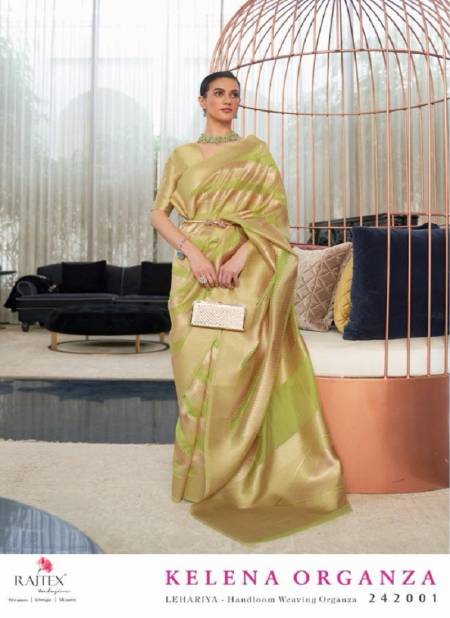Green Colour Kelena Organza By Rajtex Organza Handloom Weaving Wedding Sarees Wholesale Shop In Surat 242001