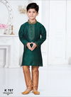 Green Colour Kids Party Wear Kurta Pajama Catalog K-707
