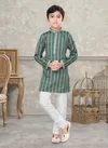 Green Colour Kids Vol 5 Boys Wear Kurta Pajama And Indo Western Catalog K 761