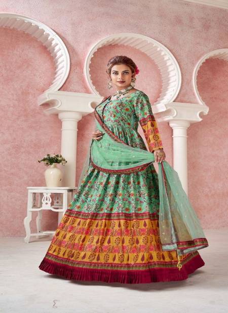 Green Colour Kimaya By Alfaaz Silk Designer Dupatta With Gown Catalog 22005