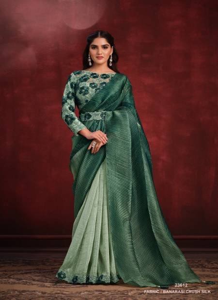 Green Colour Kimaya By Mahotsav Sequence Thread Silk Designer Saree Catalog 23612