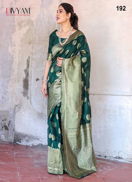 Green Colour Kirti By Divyam Chanderi Silk Wedding Saree Wholesale Shop In Surat 192