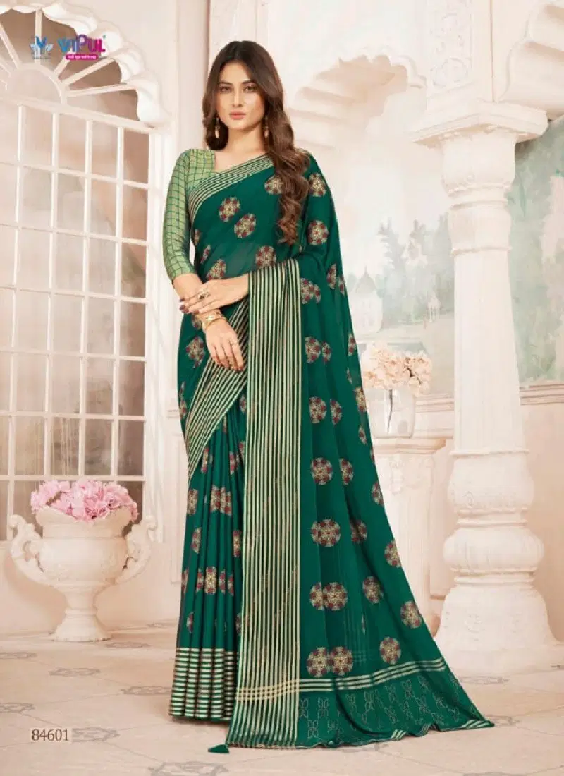 Green Colour Kritika By Vipul Chiffon Daily Wear Wholesalers In Delhi 84601