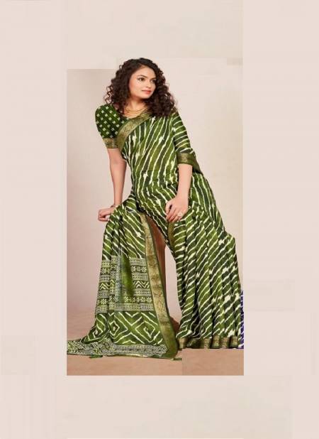 Green Colour Kusum Vol 3 By Mahamani Creation Print Saree Wholesale Suppliers In Mumbai 1005