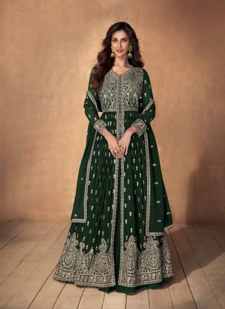 Green Colour Madhubala By Aashirwad Georgette Designer Readymade Suit Catalog 9849