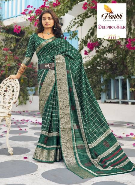 Green Colour Mahak By Pankh Munga Silk Printed Designer Saree Wholesale Market In Surat With Price 8115