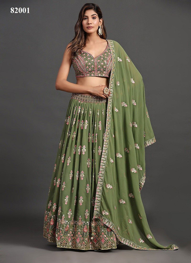 Green Colour Mahira Vol 6 By Arya Designs Designer Lehenga Choli Catalog 82001