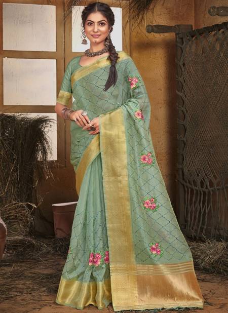Green Colour Maithali Sangam Function Wear Wholesale Designer Sarees Catalog 3522