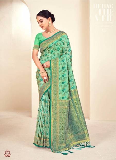 Green Colour Majesrik Silk By Bunawat Printed Paithani Silk Saree Wholesale Clothing Distributors In India 1003