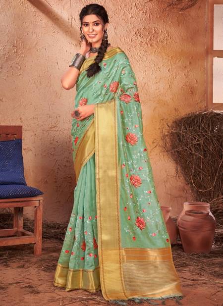 Green Colour Manbhavan Sangam Festive Wear Wholesale Designer Sarees Catalog 3529