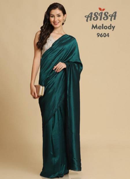 Green Colour Melody By Asisa Party Wear Saree Catalog 9604