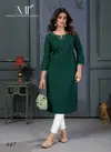 Green Colour Mirror Vol 2 By Moksh Maaza Cotton Handwork With Pocket Kurti Wholesale Shop In Surat 667