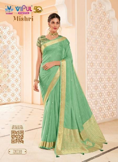 Green Colour Mishri By Vipul Weaving Sarees Wholesale Clothing Distributors In India 78710