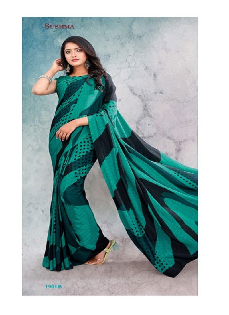 Green Colour Modern Insight Vol 2 By Sushma Printed Saree Catalog 1901 B