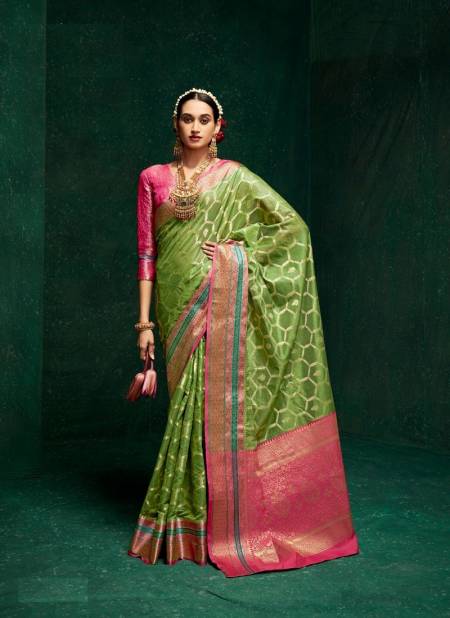 Green Colour Mohini By Rajpath Designer Saree Catalog 132002