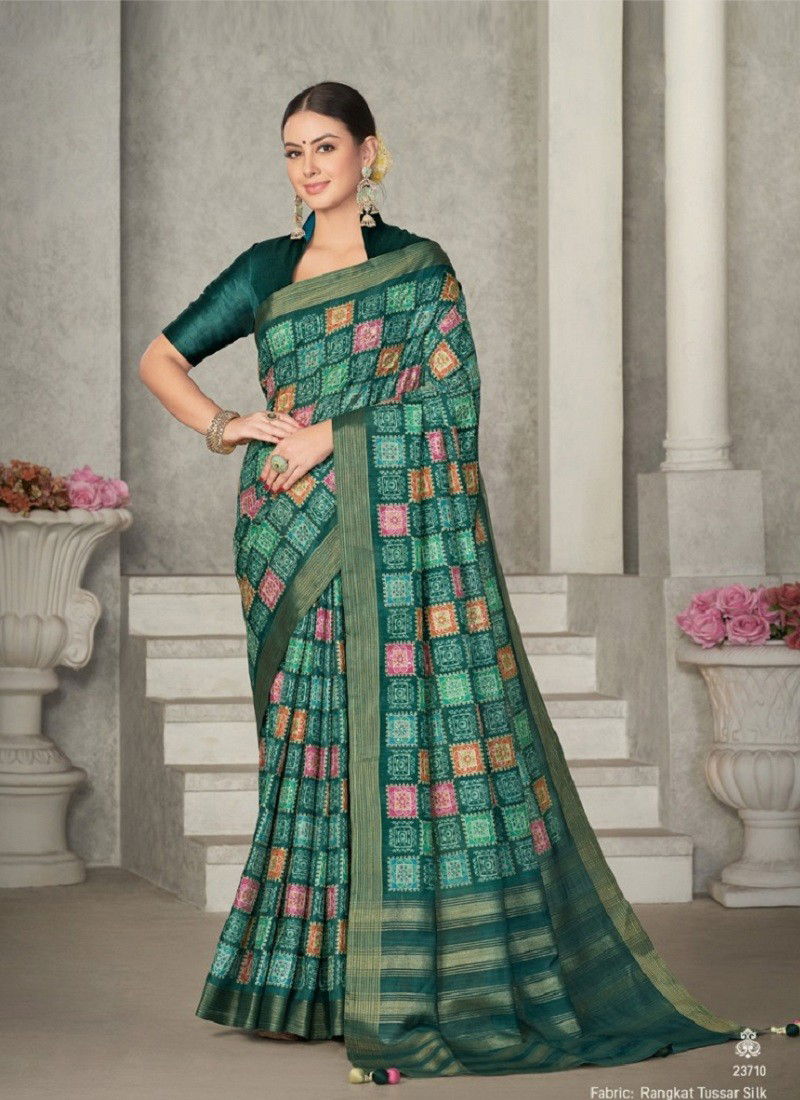 Green Colour Mohmanthan 23700 Series Eshani By Mahotsav Occasion Wear Printed Designer Sarees Exporters In India 23710