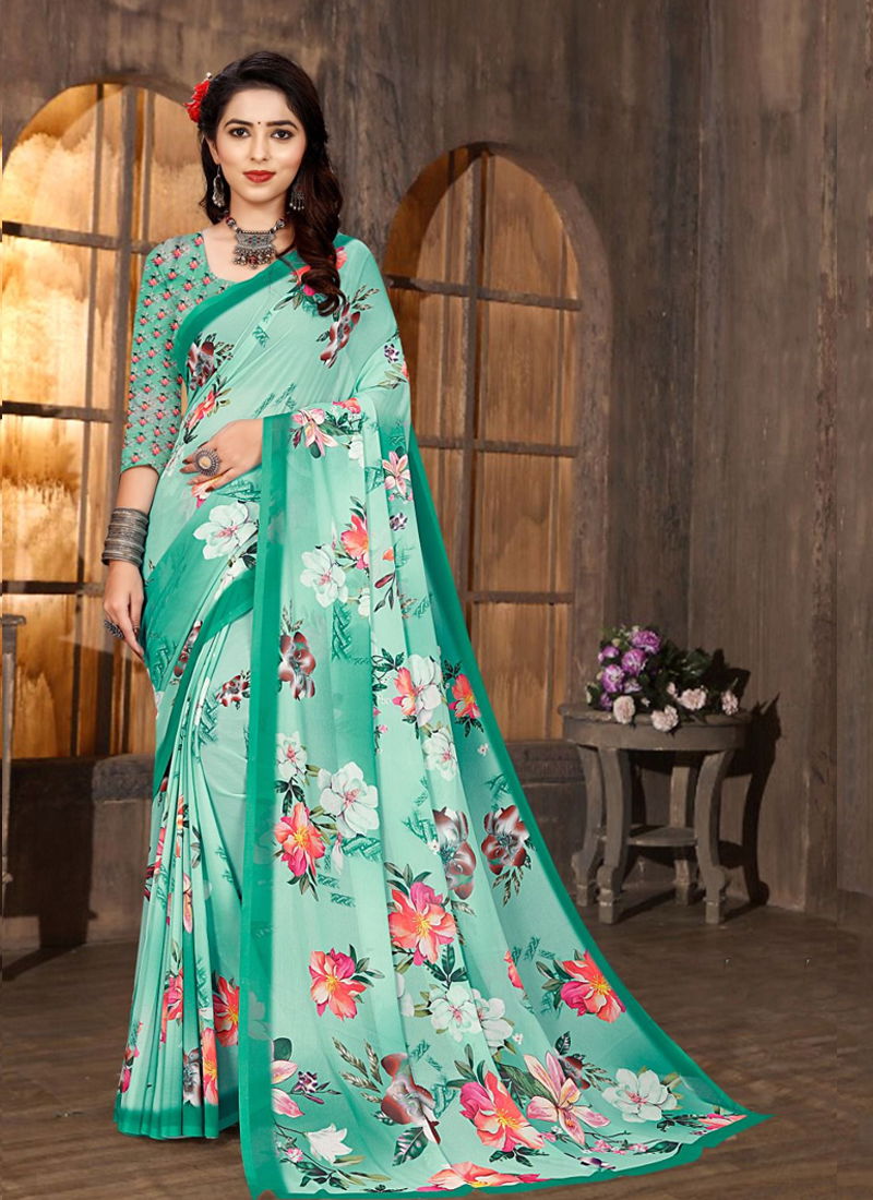 Green Colour Mugda Digital Vol 1 By Mintorsi Daily Wear Saree Catalog 5002