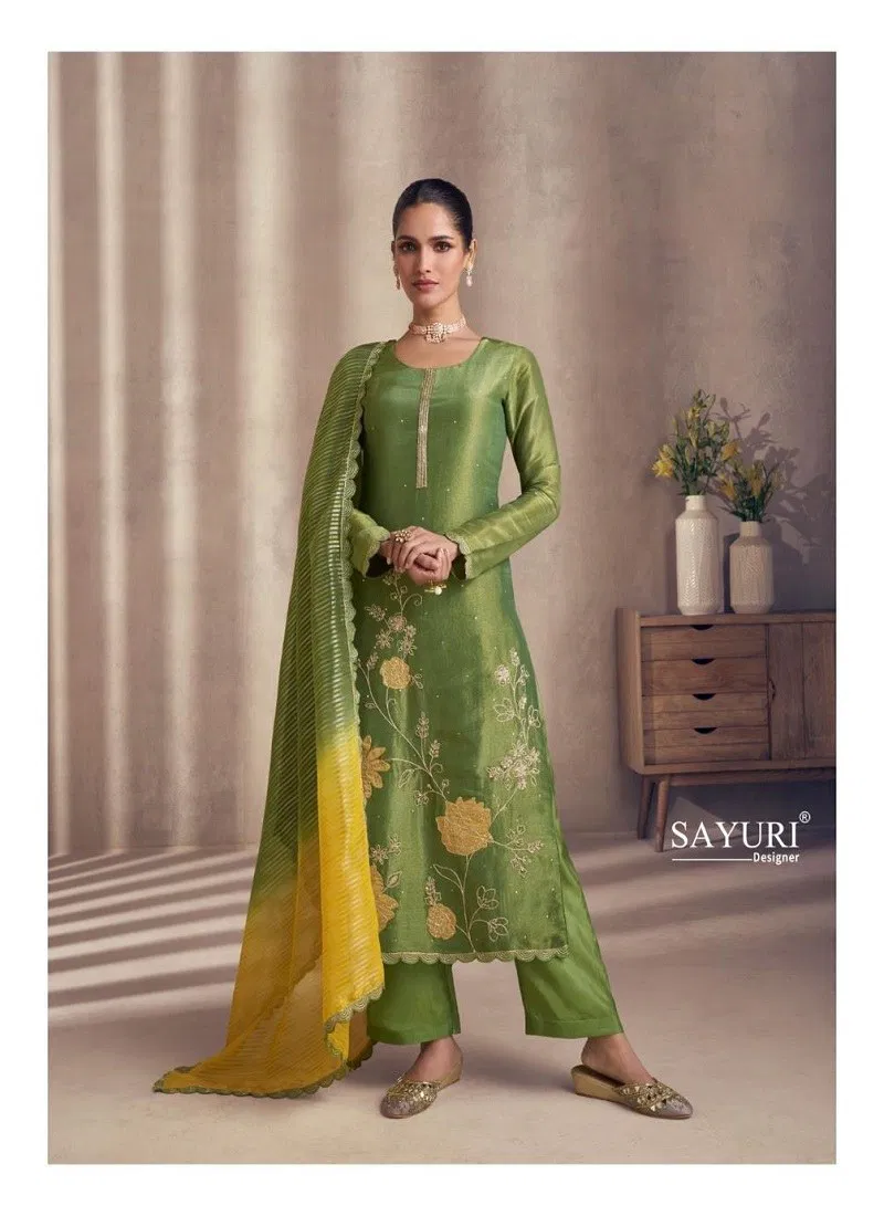 Green Colour Naaz By Sayuri Simar Silk Readymade Suits Wholesale Online 5642