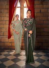 Green Colour Nayika By Vouch Georgette Fancy Readymade Saree Surat Wholesale Market 1006