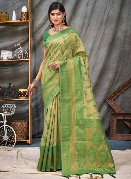 Green Colour Niranjana Wholesale Printed Sarees Catalog 3138