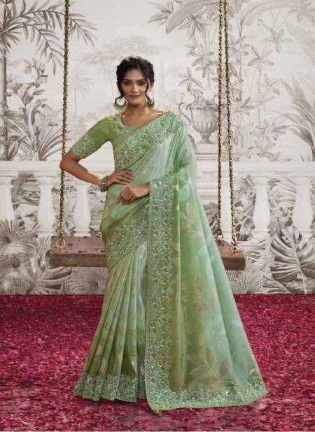 Green Colour Noor By Sulakshmi Viscose Wedding Wear Designer Saree Catalog 8210