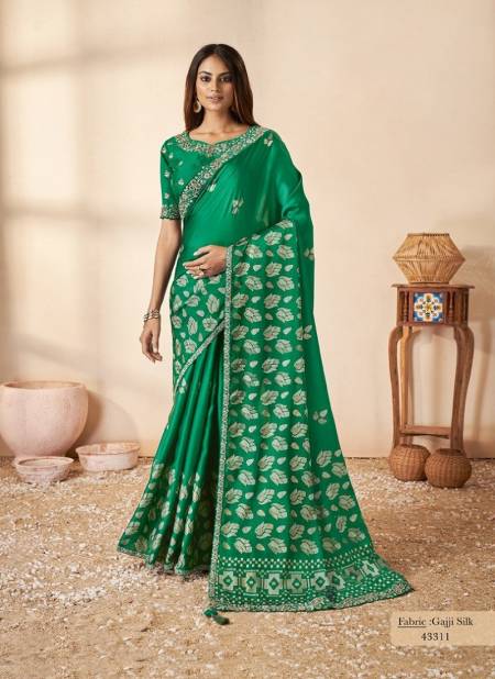 Green Colour Norita Royal 43300 Swasti By Mahotsav Gajji Silk Designer Saree Wholesale Price In Surat 43311