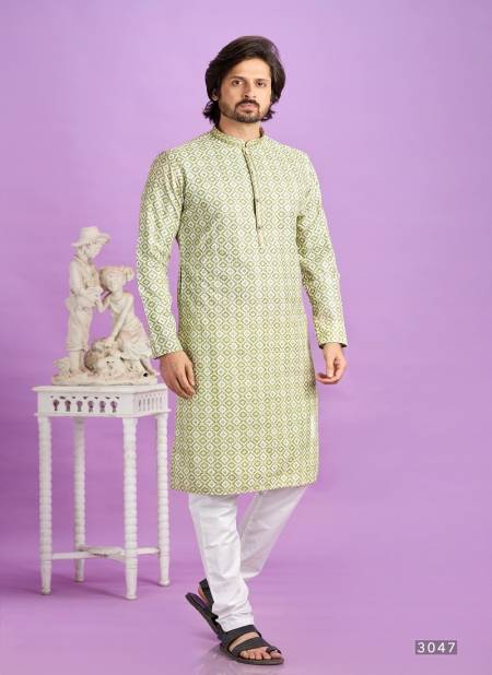 Green Colour Occasion Mens Wear Pintux Stright Kurta Pajama Wholesale Exporters In India 3047