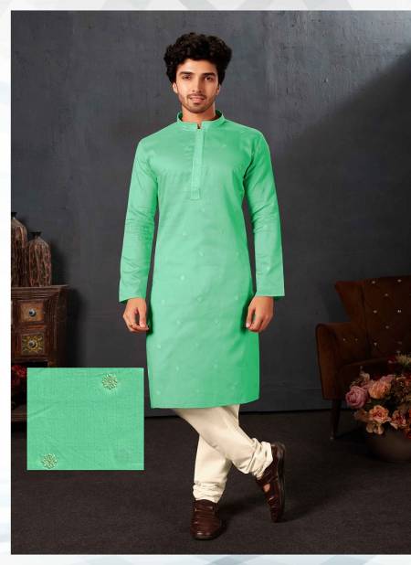 Green Colour Occasion Wear Mens Kurta Pajama Wholesale Market In Surat With Price 1612-2