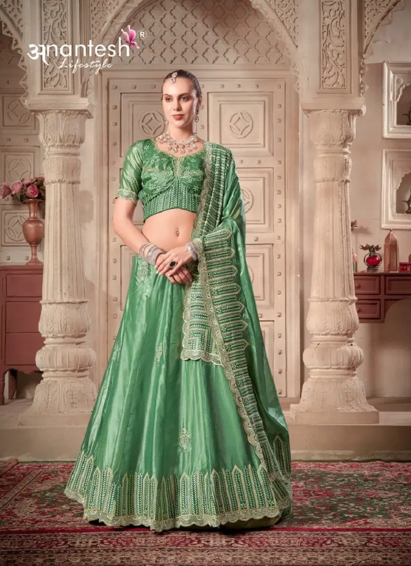 Green Colour Occations Vol 7 By Anantesh Designer Wholesale Lehenga Choli Suppliers In Mumbai 5026