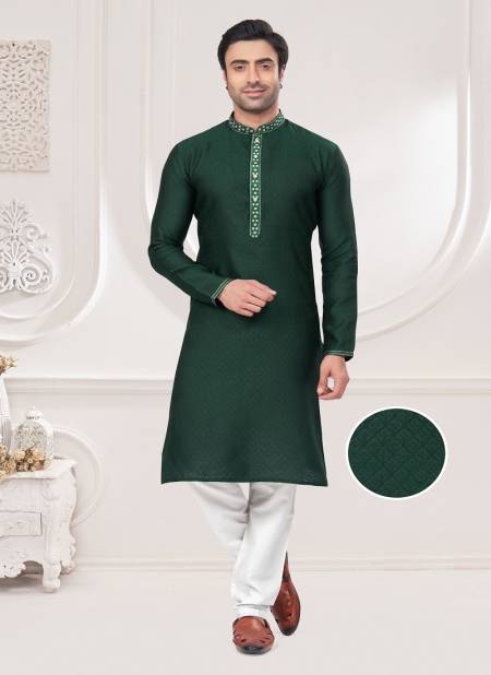 Green Colour Outluk Vol 131 Jacquard Pintex Mens Wholesale Kurta Pajama Manufacturers 131006