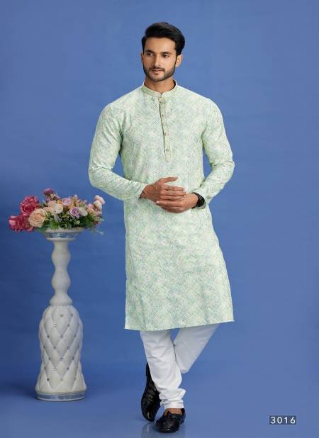 Green Colour Party Mens Wear Pintux Stright Kurta Pajama Wholesale Online 3016