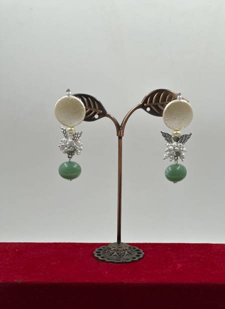 Green Colour Party Wear 851 to 865 Earrings Catalog 857
