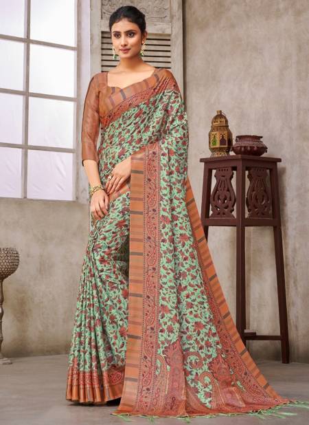 Green Colour Pashima Digital Vol 2 Printed Wholesale Daily Wear Sarees Catalog 1009