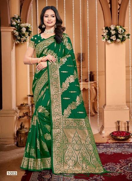 Green Colour Plazzo Silk Vol 1 By Bunawat Silk Wedding Sarees Wholesale Online 1003