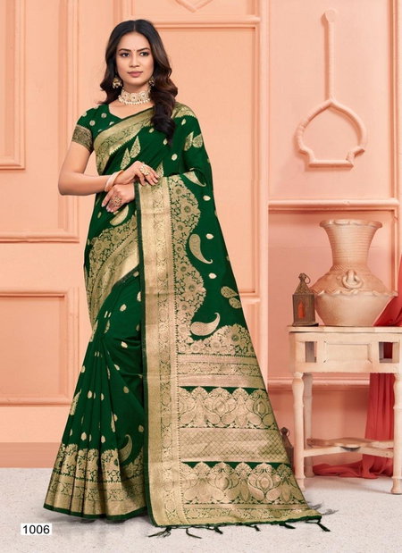Green Colour Plazzo Silk Vol 5 By Bunawat Wedding Wear Silk Sarees Manufacturers 1006