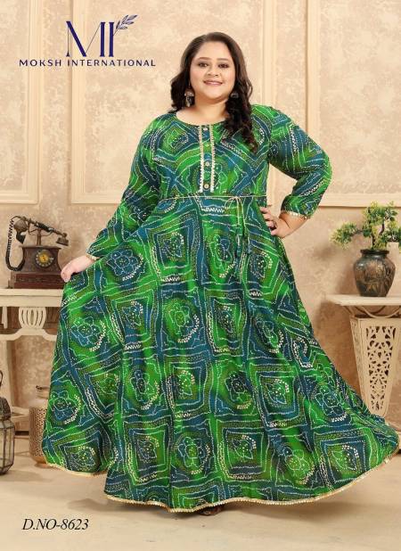 Green Colour Plus Size Vol 1 By Moksh Premium Rayon Kurti With Pocket Catalog 8623