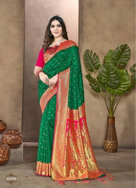 Green Colour Priyavadhu By Bunawat Silk Wedding Sarees Wholesale Market In Surat With Price 1006