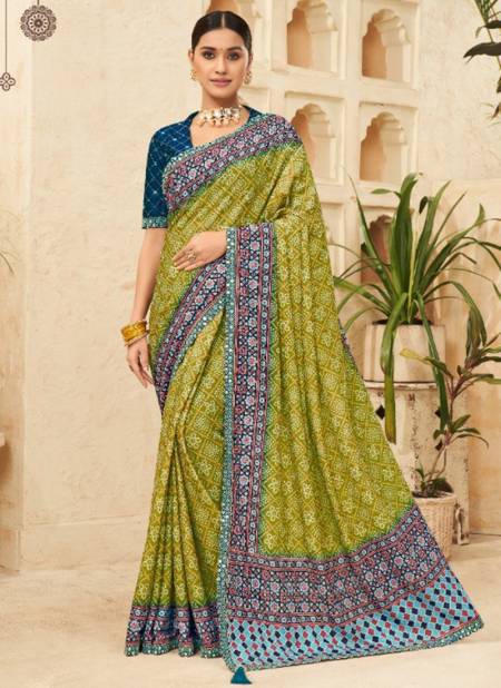 Green Colour Punam Exclusive Wear Wholesale Printed Saree Catalog 202