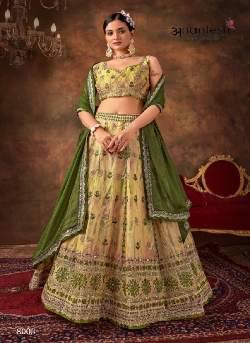 Green Colour Queen Vol 1 By Anantesh Party Wear Designer Bulk Lehenga Choli Orders In India 8005