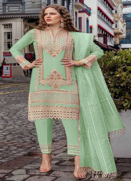 Green Colour R 567 Colours By Ramsha Pakistani Suit Catalog 567 D