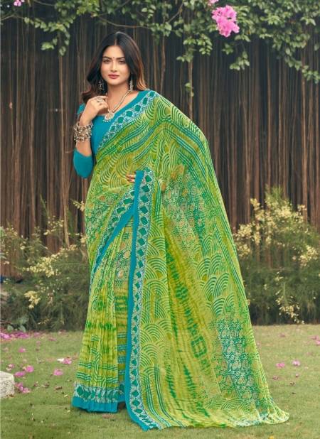 Green Colour Ragaa Georgette Vol 4 By Ruchi Daily Wear Saree Catalog 22601 B