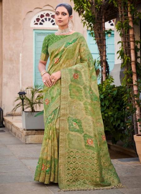 Green Colour Ragini Mahaveera Wedding Wear Wholesale Silk Sarees 1805