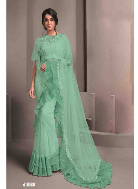Green Colour Raissa By Mahotsav Designer Saree 41008 D
