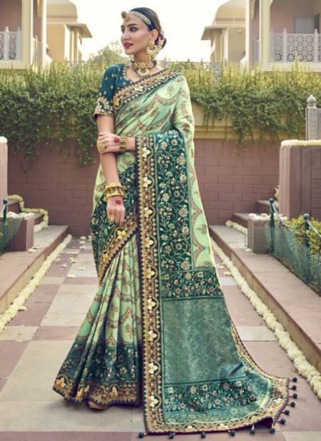 Green Colour Rajgharana Vol 3 Wedding Wear Wholesale Designer Sarees  6606