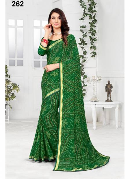 Green Colour Rajkumari Vol 5 By Sarita Creation Printed Saree Catalog 262