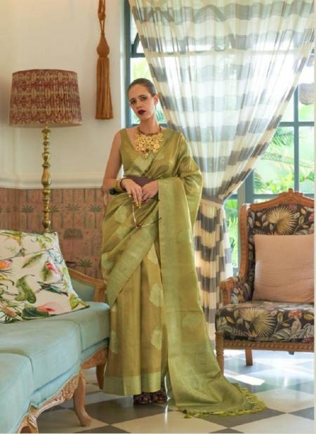 Green Colour Rajtex Kalki Koechlin Orchid Designer Saree Catalog 318004