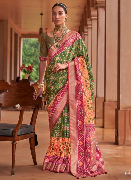 Green Colour Rajvansh Wholesale Designer Printed Saree Catalog R 633 D