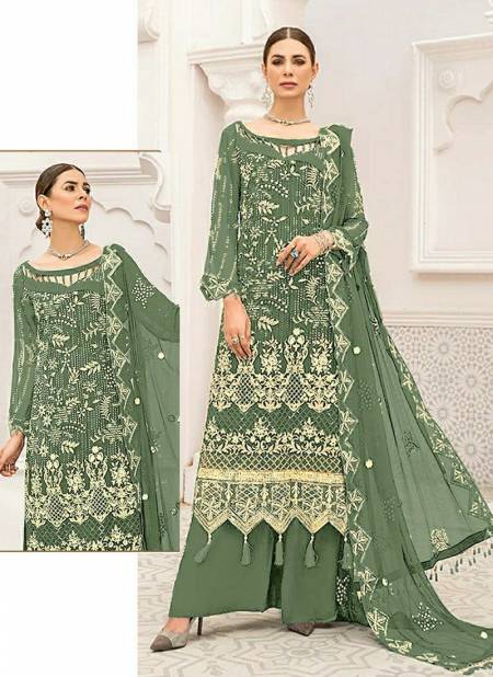 Green Colour Ramsha R 558 Colours Party Wear Wholesale Designer Salwar Suits Catalog 558 D