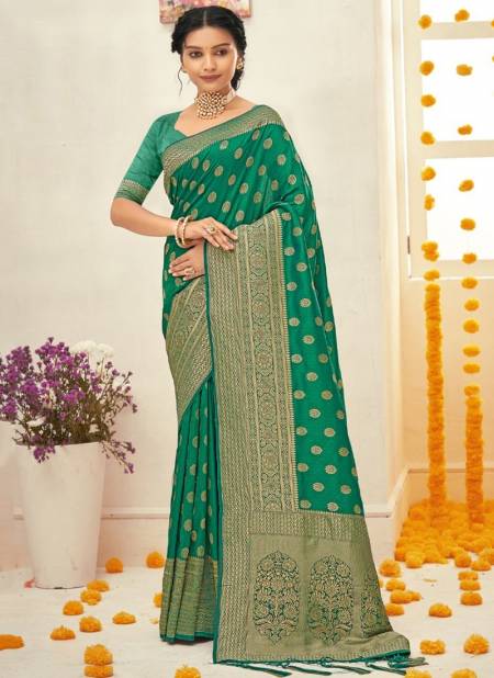 Green Colour Ratnamoti Exclusive Wear Wholesale Silk Sarees Catalog 3445